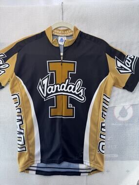 Adrenaline Idaho Vandals Cycling Jersey Men Small S Black Gold 1/4 Zip Bike